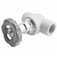 Вентиль 20 мм внутренний-внутренний прямой Heisskraft PP-R серый, для полипропиленовых труб