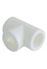 Тройник равнопроходной 25 мм СТК PP-R белый, для полипропиленовых труб