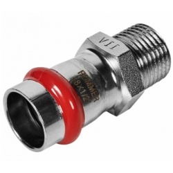 Соединение 18мм х 1/2"нр Rommer пресс раструб-резьба для труб из нержавеющей стали