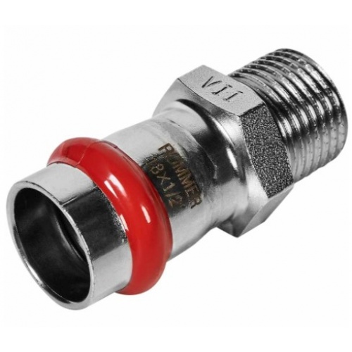 Соединение 18мм х 1/2"нр Rommer пресс раструб-резьба для труб из нержавеющей стали купить в интернет магазине Санрай73