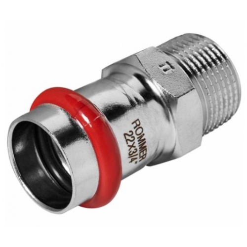 Соединение 22мм х 3/4"нр Rommer пресс раструб для труб из нержавеющей стали купить в интернет магазине Санрай73