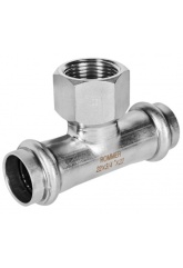 Тройник 22мм х 3/4"вр х 22мм Rommer пресс раструб-резьба-раструб, для труб из нержавеющей стали