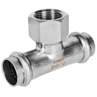 Тройник 22мм х 3/4"вр х 22мм Rommer пресс раструб-резьба-раструб, для труб из нержавеющей стали