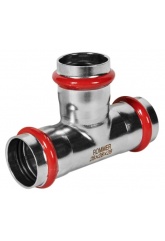 Тройник 28мм х 28мм х 28мм Rommer пресс раструб-раструб-раструб для труб из нержавеющей стали