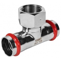 Тройник 28мм х 1"вр х 28мм Rommer пресс раструб раструб, для труб из нержавеющей стали