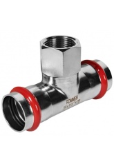 Тройник 28мм х 3/4"вр х 28мм Rommer пресс раструб-резьба-раструб, для труб из нержавеющей стали