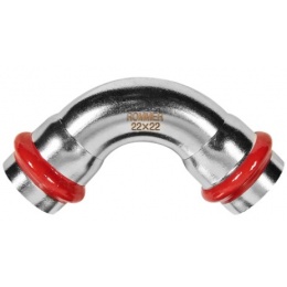 Угольник 22мм х 22мм 90° Rommer пресс раструб-раструб для труб из нержавеющей стали