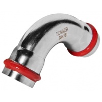 Угольник 28мм х 28мм 90° Rommer пресс раструб-раструб для труб из нержавеющей стали