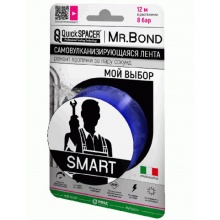Лента силиконовая самосклеивающаяся 25.4мм*3м*0,5мм QuickSPACER Mr.Bond  Smart синяя