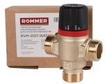 Термостатический смесительный клапан 3/4"нр Rommer 20-43C, 1.6м3/ч  для ГВС и отопления