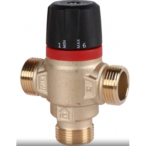Термостатический смесительный клапан 3/4"нр Rommer 20-43C, 1.6м3/ч  для ГВС и отопления купить в интернет магазине Санрай73
