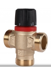 Термостатический смесительный клапан 1"нр Rommer 20-43C, 2.5м3/ч  для ГВС и отопления