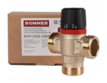 Термостатический смесительный клапан 1"нр Rommer 35-60C, 2.5м3/ч  для ГВС и отопления