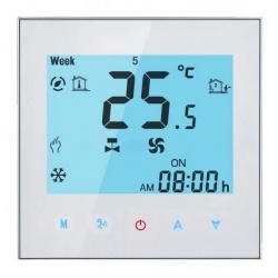 Термостат комнатный Techno КТ-200/W, сенсорный, программируемый, белый