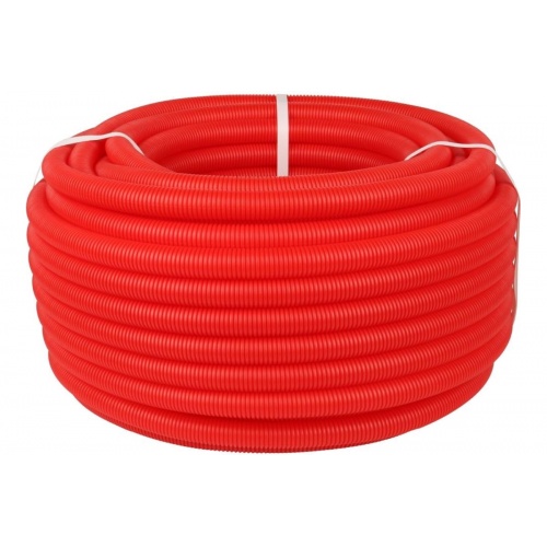 Труба гофрированная ПНД, цвет красный, наружным диаметром 40мм для труб 32мм STOUT (30м) бухта купить в интернет магазине Санрай73