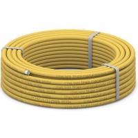 Труба гофрированная отожженная нержавеющая сталь 15A в оболочке желтая Stahlmann, 1м