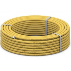 Труба гофрированная отожженная нержавеющая сталь 15A в оболочке желтая Stahlmann, 1м