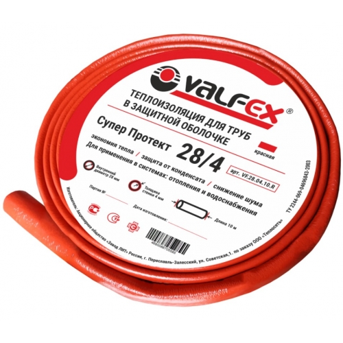 Теплоизоляция для труб Valfex в красной оболочке 18х4, бухта 10м купить в интернет магазине Санрай73