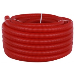 Труба гофрированная ПНД 40мм для трубы 32мм Stout красный, бухта 30м