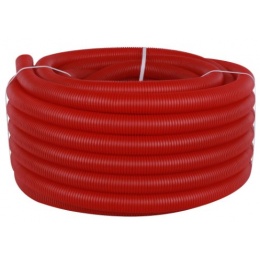 Труба гофрированная ПНД 40мм для трубы 32мм Stout красный, 1м
