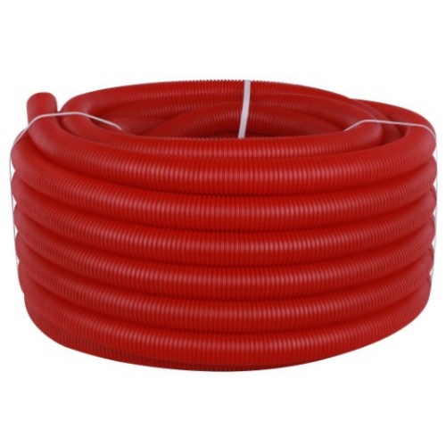 Труба гофрированная ПНД 40мм для трубы 32мм Stout красный, бухта 30м купить в интернет магазине Санрай73