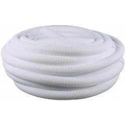 Труба гофрированная ПНД 40мм для трубы 32мм, белый, бухта 30м
