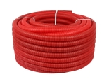 Труба гофрированная ПНД, цвет красный, наружным диаметром 35мм для труб 26мм STOUT 1м