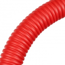 Труба гофрированная ПНД, цвет красный, наружным диаметром 28мм для труб 20мм STOUT 1м