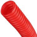 Труба гофрированная ПНД, цвет красный, наружным диаметром 32мм для труб 25мм STOUT (50м) бухта