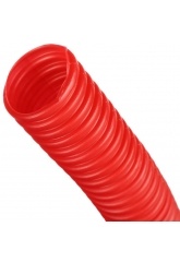 Труба гофрированная ПНД, цвет красный, наружным диаметром 28мм для труб 20мм STOUT 1м