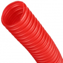 Труба гофрированная ПНД, цвет красный, наружным диаметром 28мм для труб 20мм STOUT 1м