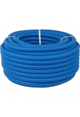 Труба гофрированная ПНД, цвет синий, наружным диаметром 40мм для труб 32мм STOUT (30м) бухта
