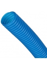 Труба гофрированная ПНД, цвет синий, наружным диаметром 28мм для труб 20мм STOUT 1м