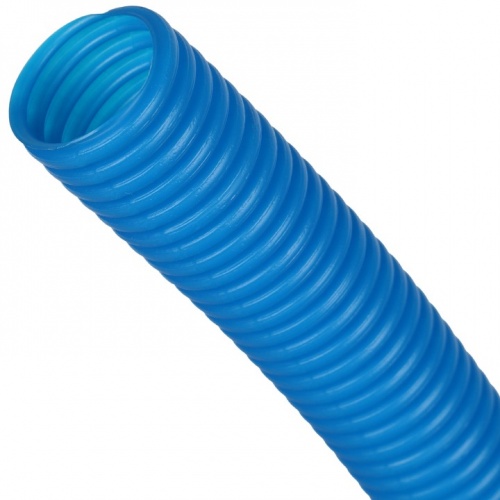 Труба гофрированная ПНД, цвет синий, наружным диаметром 20мм для труб 16мм STOUT 1м купить в интернет магазине Санрай73