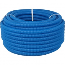Труба гофрированная ПНД, цвет синий, наружным диаметром 20мм для труб 16мм STOUT (50м) бухта