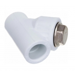 Фильтр сетчатый 20 мм 45º Valfex PP-R белый внутренний-внутренний, для полипропиленовых труб