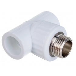 Тройник 32 мм х 1/2"нр х 32 мм с резьбой Valfex PP-R белый для полипропиленовых труб