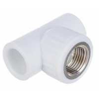 Тройник 20 мм х 3/4"вр х 20 мм с резьбой Valfex PP-R белый для полипропиленовых труб