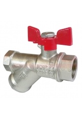 Кран-фильтр шаровой 1/2"ВР/ВР 200 мкм Valfex бабочка