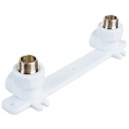 Угольник двойной на пластине 20 мм х 1/2"нр Valfex PP-R белый, для полипропиленовых труб