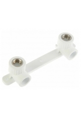 Угольник двойной на пластине 20 мм х 1/2"вр Valfex PPRC белый, для полипропиленовых труб