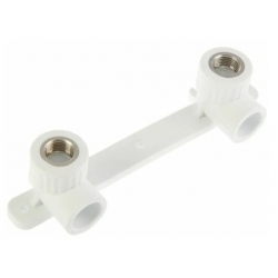 Угольник двойной на пластине 20 мм х 1/2"вр Valfex PPRC белый, для полипропиленовых труб