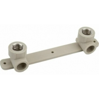 Угольник с креплением двойной 20 мм х 1/2"вр Valfex PP-R серый для полипропиленовых труб