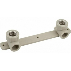 Угольник с креплением двойной 20 мм х 1/2"вр Valfex PP-R серый для полипропиленовых труб