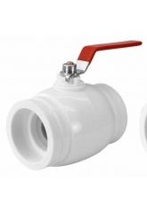 Кран шаровой стандартнопроходной 110 мм прямой Valfex Optima PP-R белый, для полипропиленовых труб