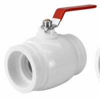Кран шаровой стандартнопроходной 110 мм прямой Valfex Optima PP-R белый, для полипропиленовых труб