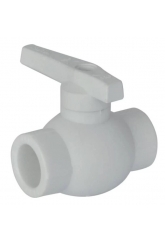 Кран шаровой полнопроходной 20 мм прямой Valfex PP-R белый для полипропиленовых труб