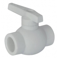 Кран шаровой полнопроходной 25 мм прямой, Valfex PP-R белый для полипропиленовых труб