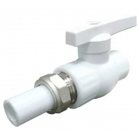Кран шаровой полнопроходной 32 мм с односторонним разъемом Valfex PP-R белый, для полипропиленовых