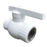 Кран шаровой полнопроходной 20 мм х 1/2"вр Valfex PP-R белый, для полипропиленовых труб